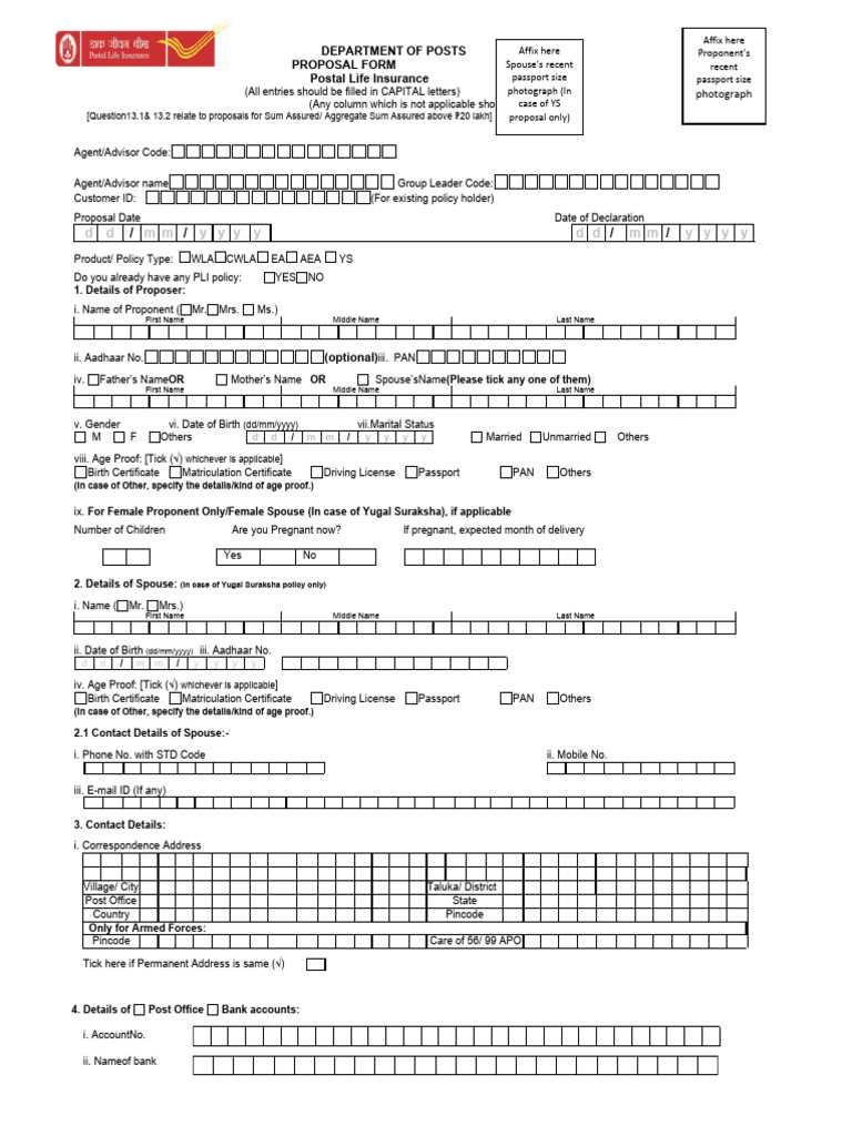 PLI Proposal Form March 19 | PDF | Insurance | Life Insurance