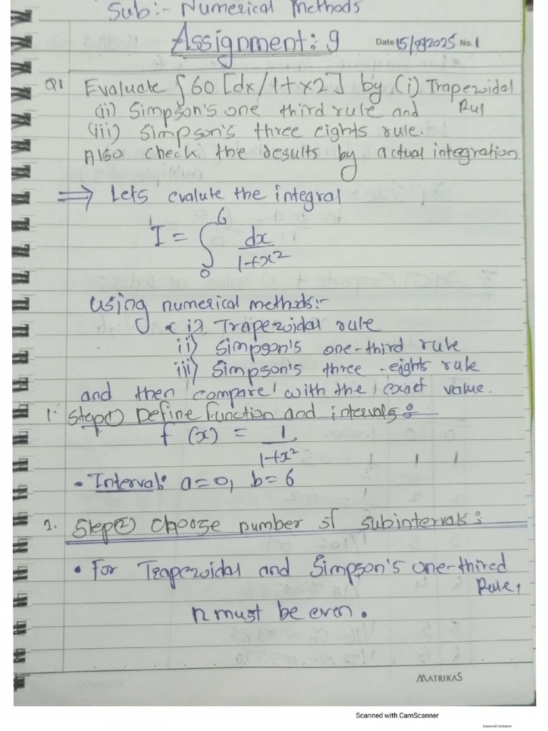 Assignment 9 Numerical Method | PDF