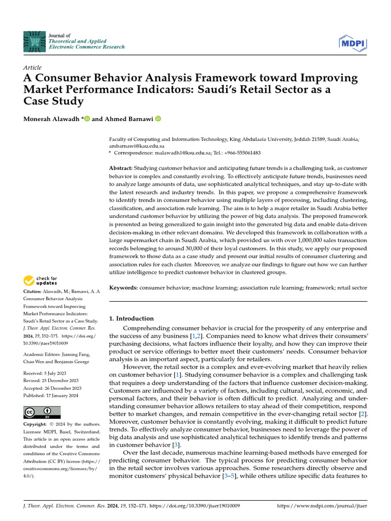 A Consumer Behavior Analysis Framework Toward Improving Market ...