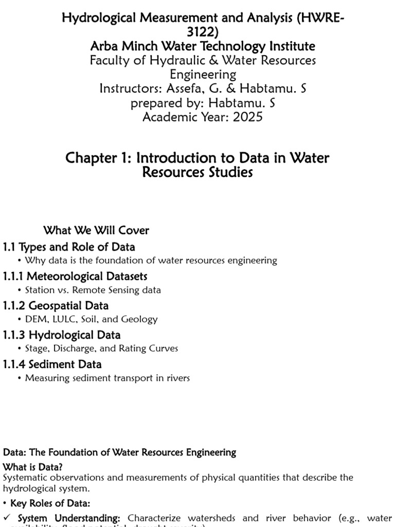 Water Resources Data Analysis Guide | PDF | Hydrology | Discharge ...