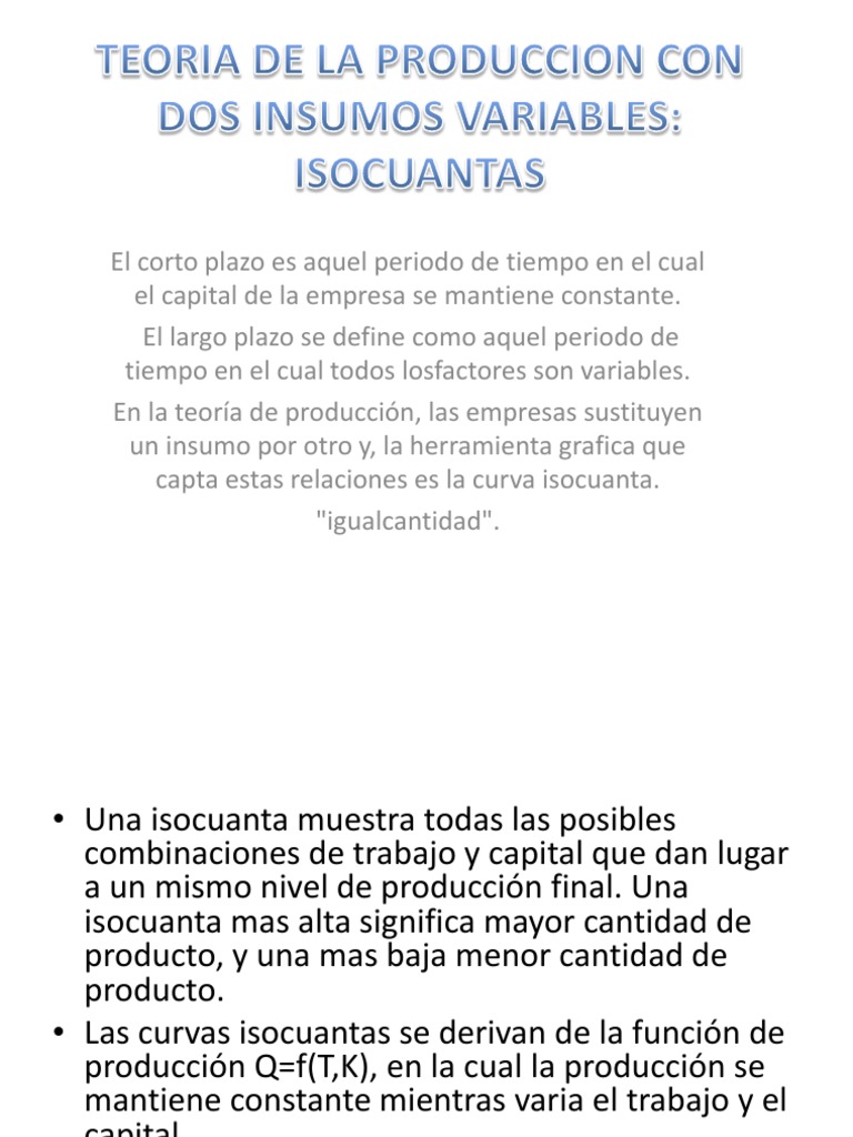 Teoria de La Produccion Con Dos Insumos Variables PDF