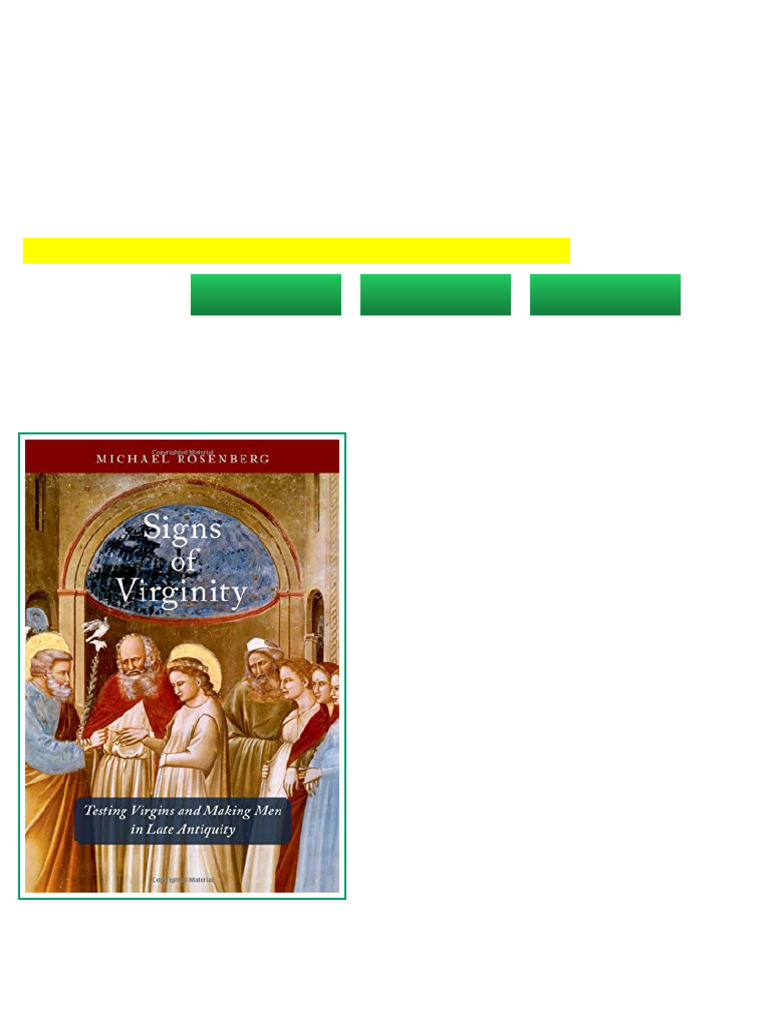 (Ebook) Signs of Virginity: Testing Virgins and Making Men in Late ...