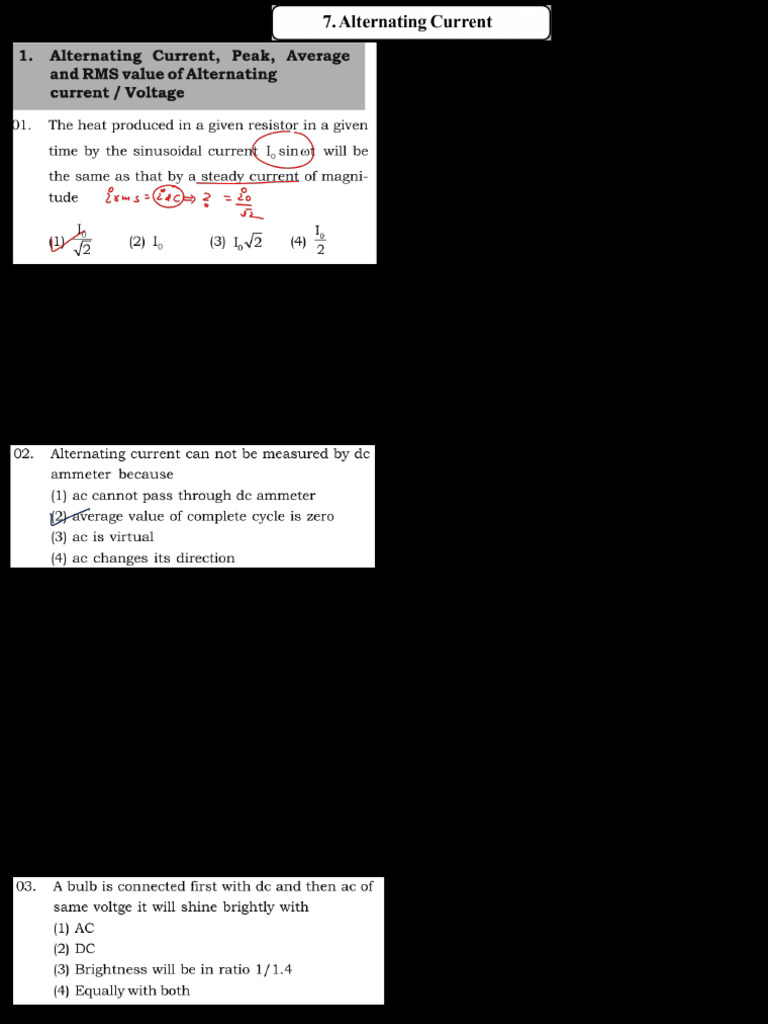 Alternating Current (1) 24.11.2025 | PDF