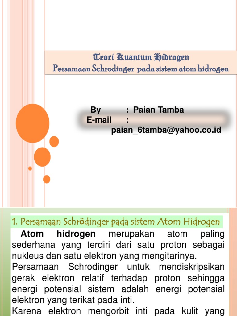 Teori Kuantum Atom Hidrogen Ppt