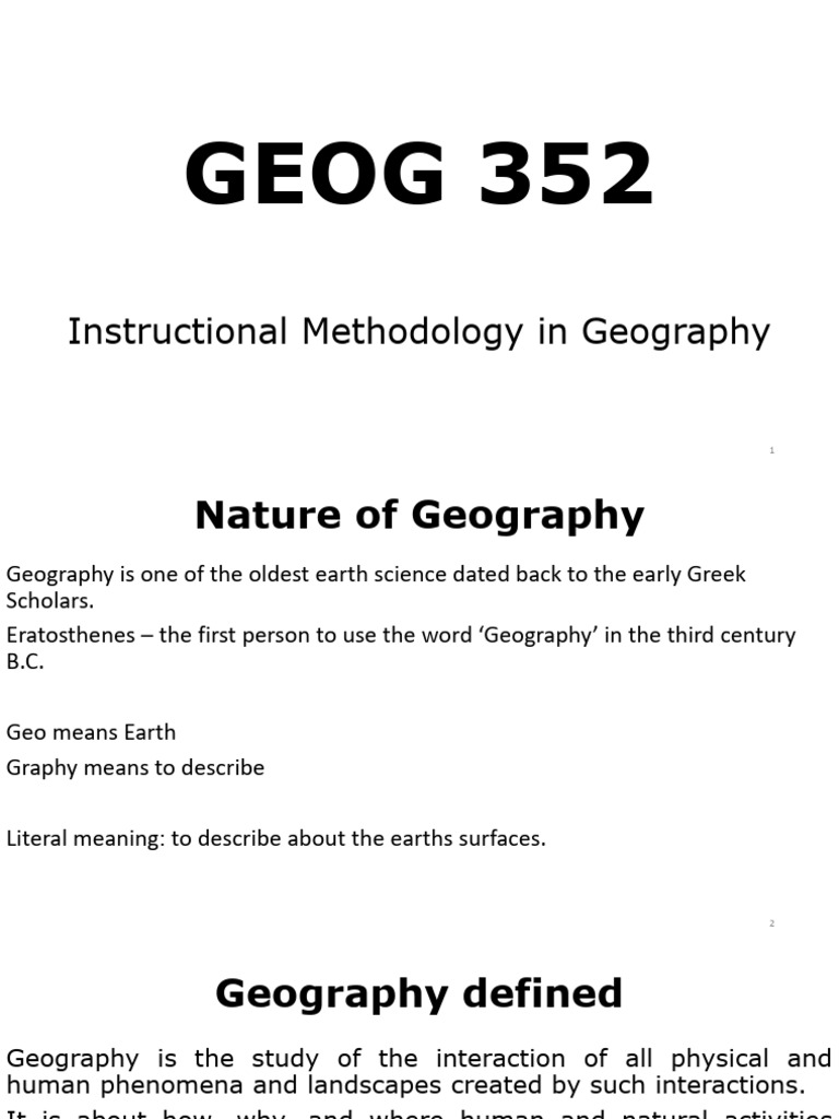 Understanding Geography: Concepts & Methods | PDF | Geography ...