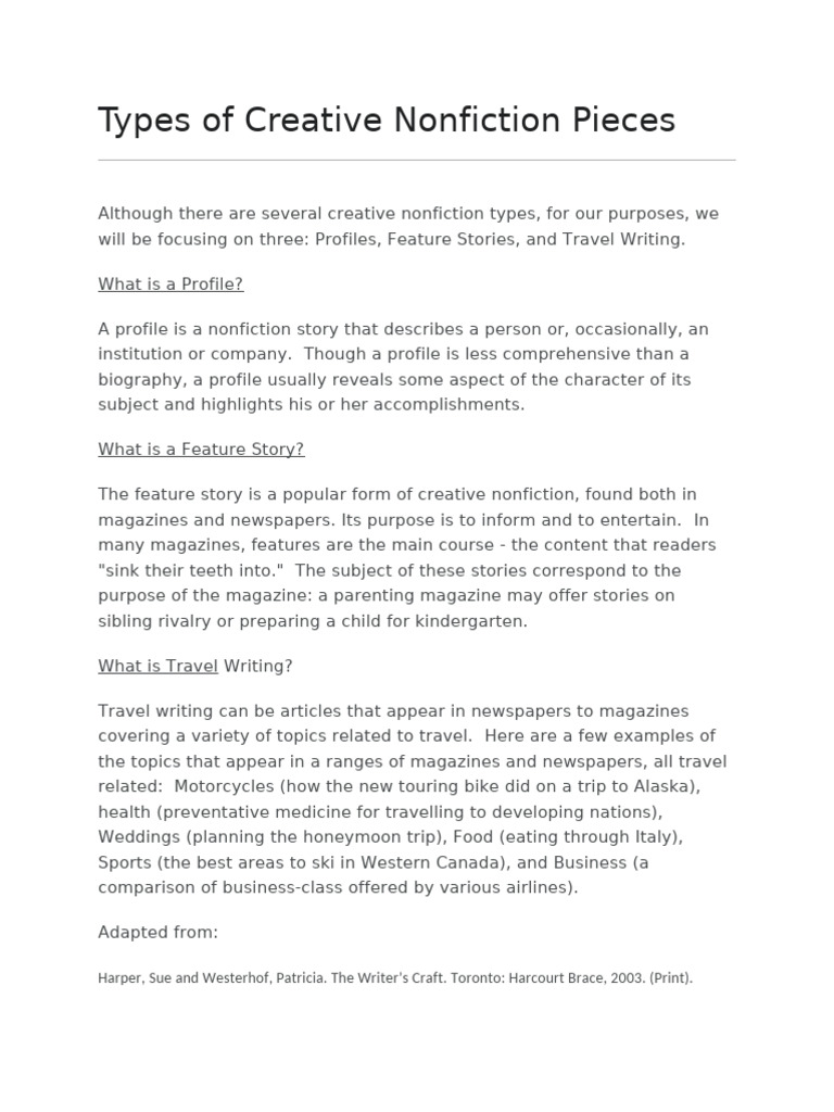 Typed of Creative Nonfiction | PDF