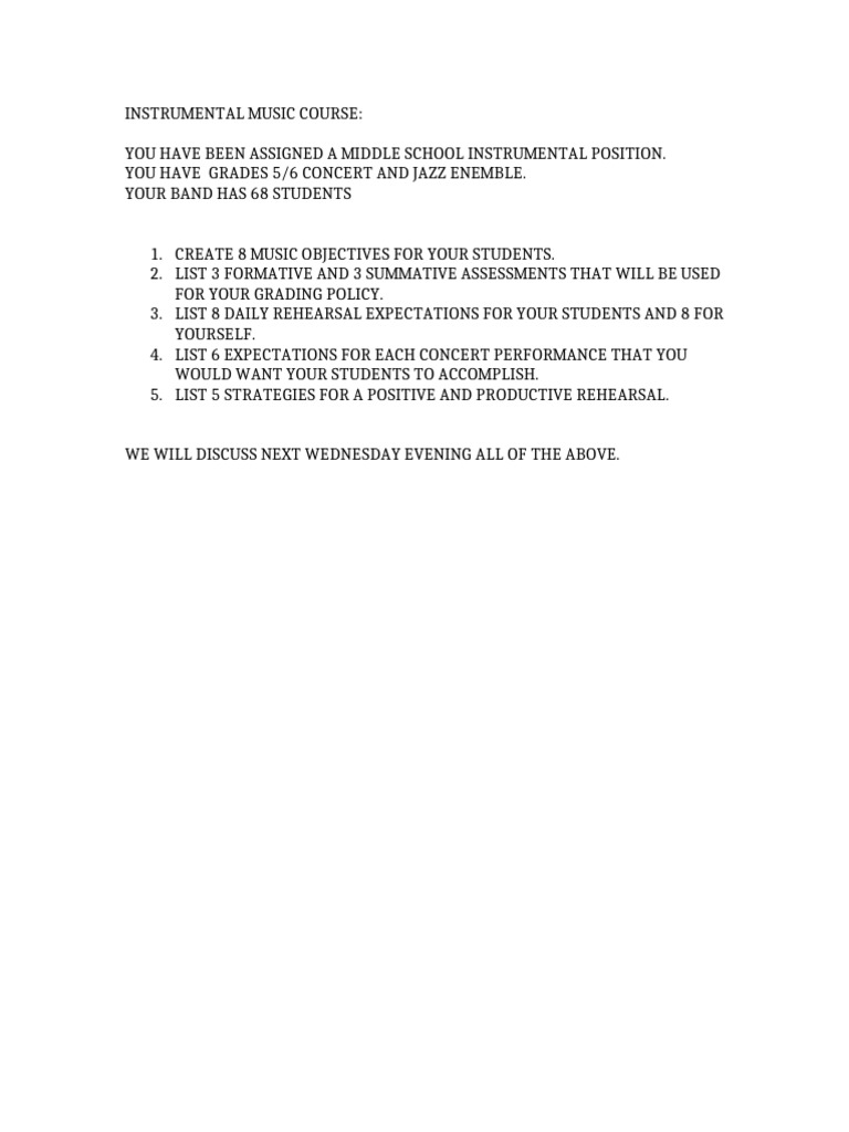 Middle School Assignment | PDF