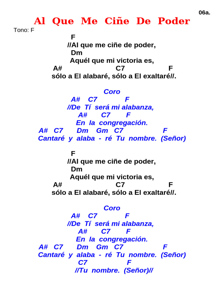 6a. Al Que Me Ciñe de Poder | PDF