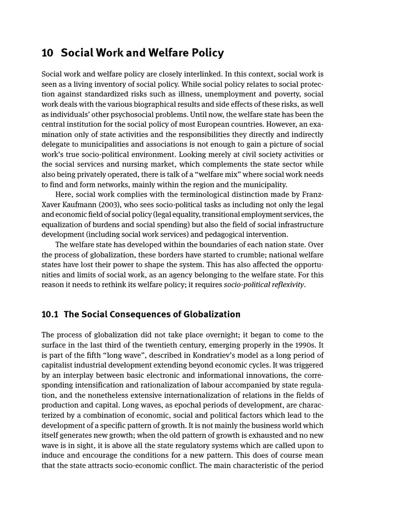 Social Work's Role in Welfare Policy | PDF | Capitalism | Globalization