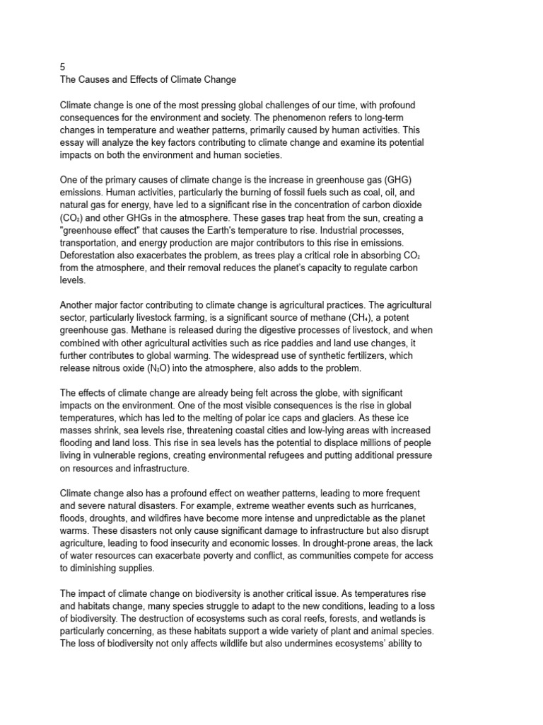 Causes and Effects of Climate Change | PDF | Climate Change ...