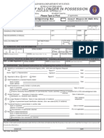 Notice of No Longer in Possession: Please Type or Print