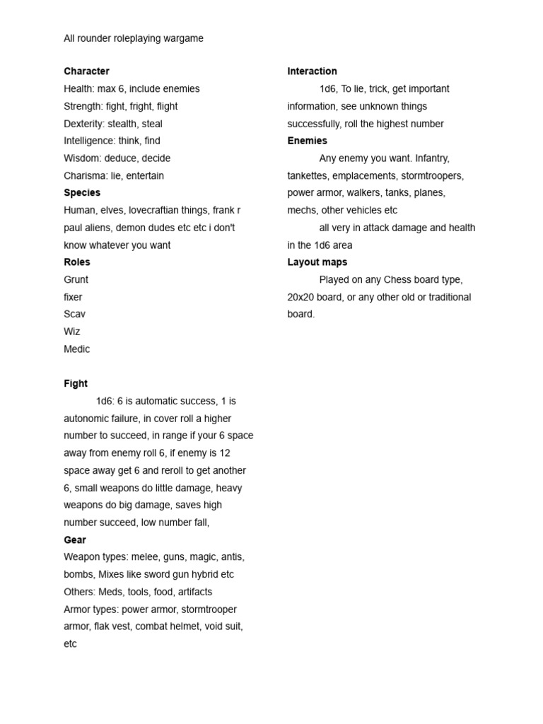 All Rounder Game RPG | PDF