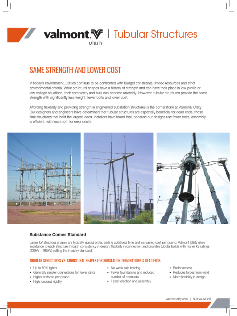 Tubular Structures for Substations: Cost & Strength | PDF | Structural ...