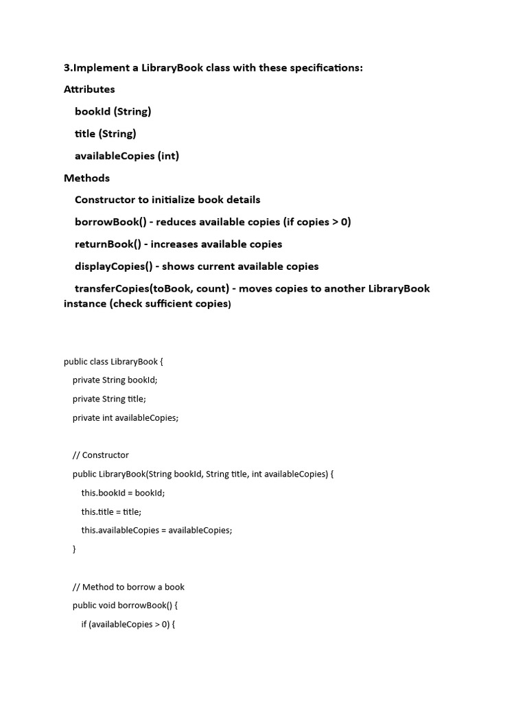Java Class Implementations Guide | PDF | Class (Computer Programming ...