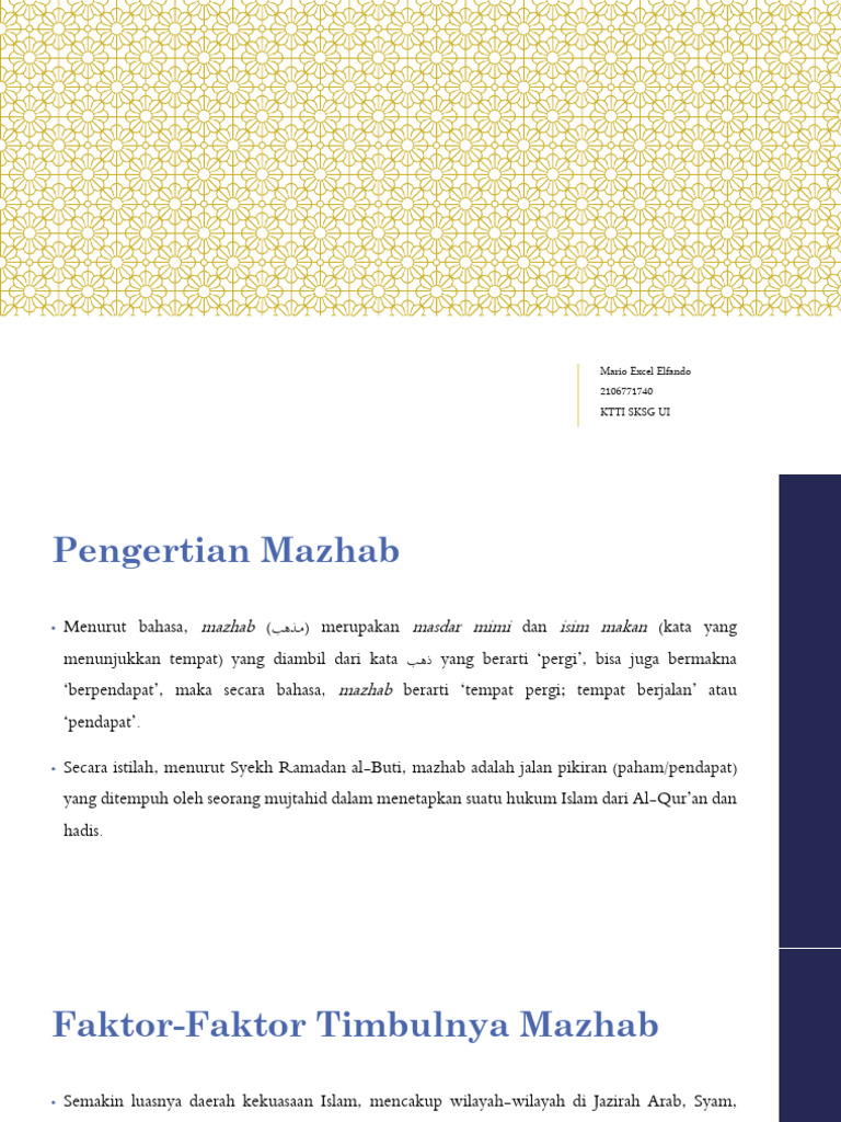 Sejarah dan Perkembangan Mazhab Islam | PDF
