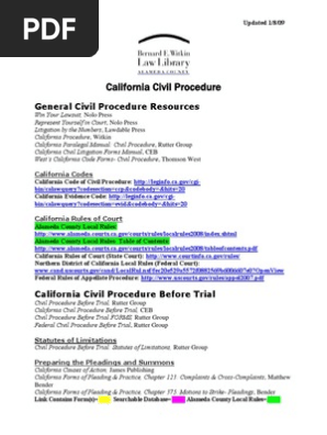 California Civil Procedure
