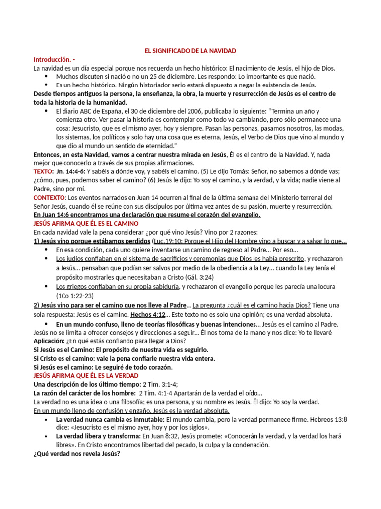 Significado de la Navidad y Jesús | PDF | Jesús | Verdad
