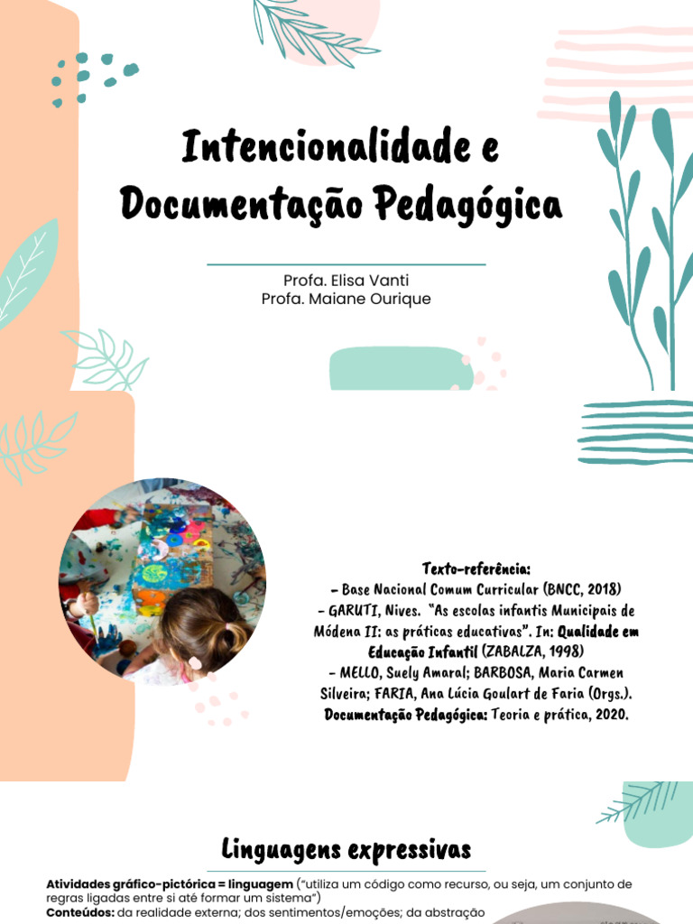 Intencionalidade na Documentação Pedagógica | PDF | Educação Infantil ...