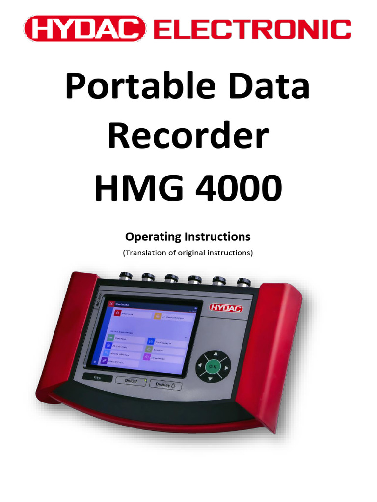 HMG 4000 Portable Data Recorder Guide | PDF | Touchscreen | Menu ...