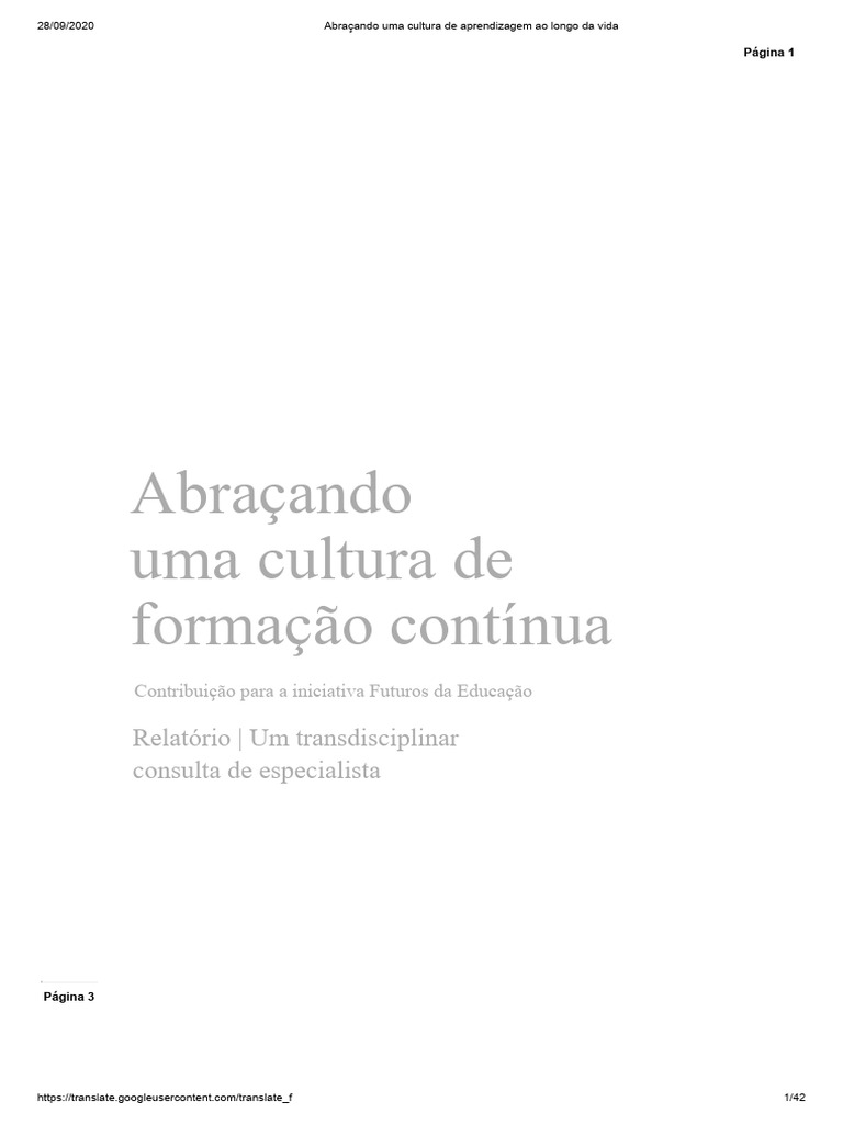 Cultura de Aprendizagem Contínua | PDF | Aprendizado | Vida