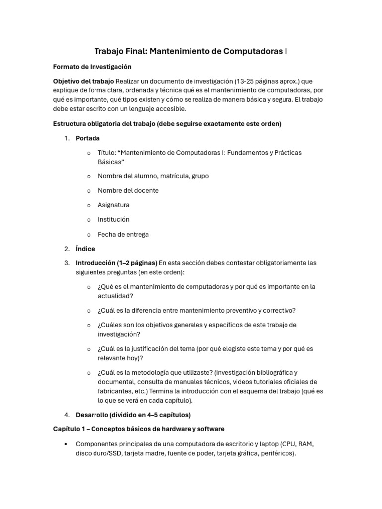 Mantenimiento de Computadoras: Guía Completa | PDF | Hardware de la ...