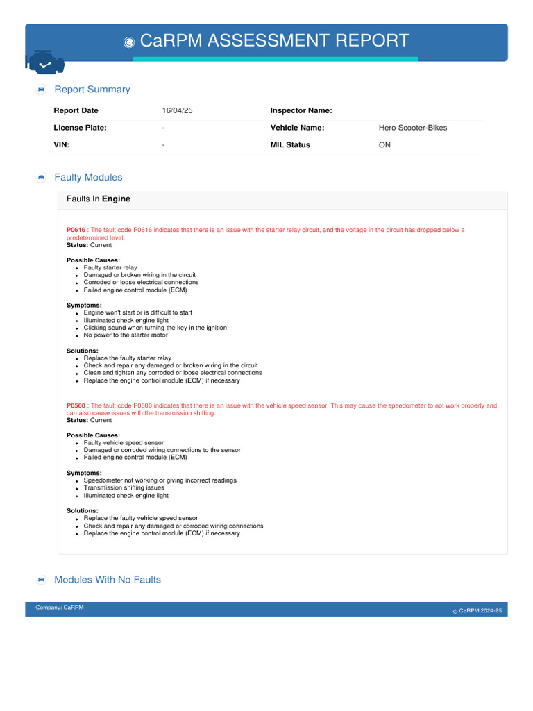 Carpm Assessment Report | PDF