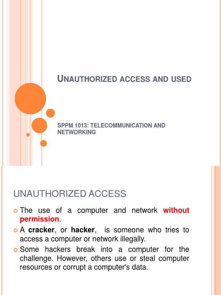 Unauthorized Access and Use in IT | PDF | Encryption | Security Hacker