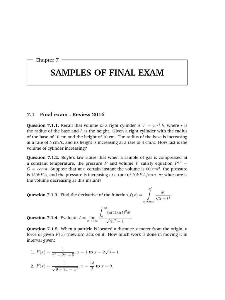 Final Exam 2016 | PDF | Mathematical Physics | Physical Phenomena