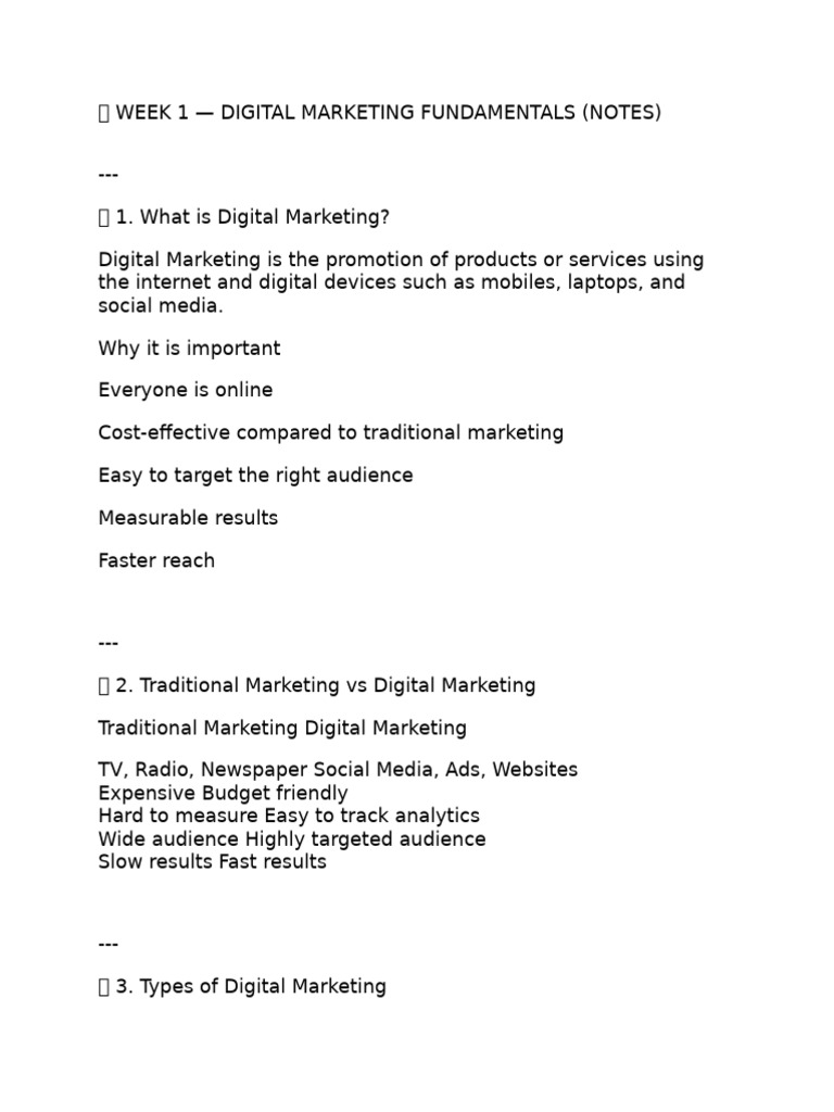 Digital Marketing Fundamentals Overview | PDF | Digital Marketing ...