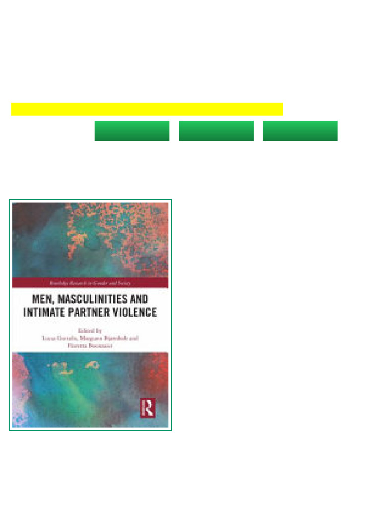 Men Masculinities and Intimate Partner Violence 1st Edition Lucas ...