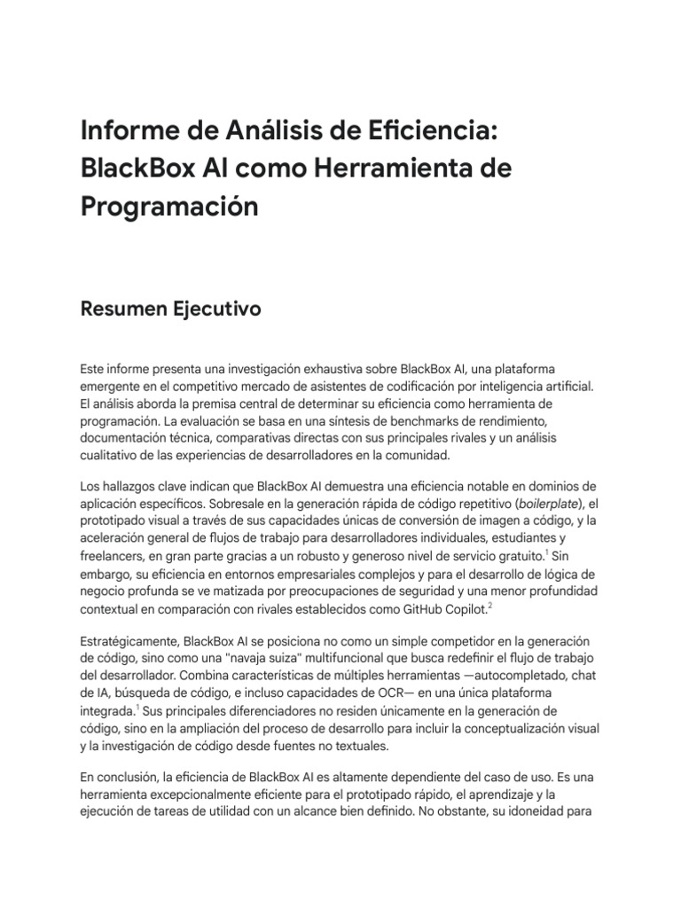 Eficiencia de BlackBox AI en Programación | PDF | Inteligencia ...