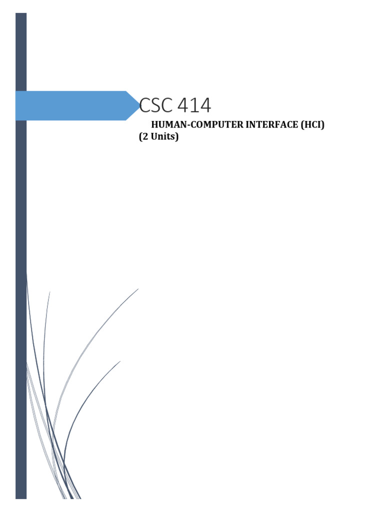 CSC 414 | PDF | Usability | Human–Computer Interaction