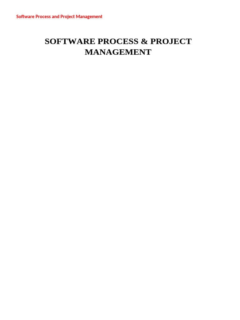 Software Process & Project Management (R17a0539) | PDF | Project ...