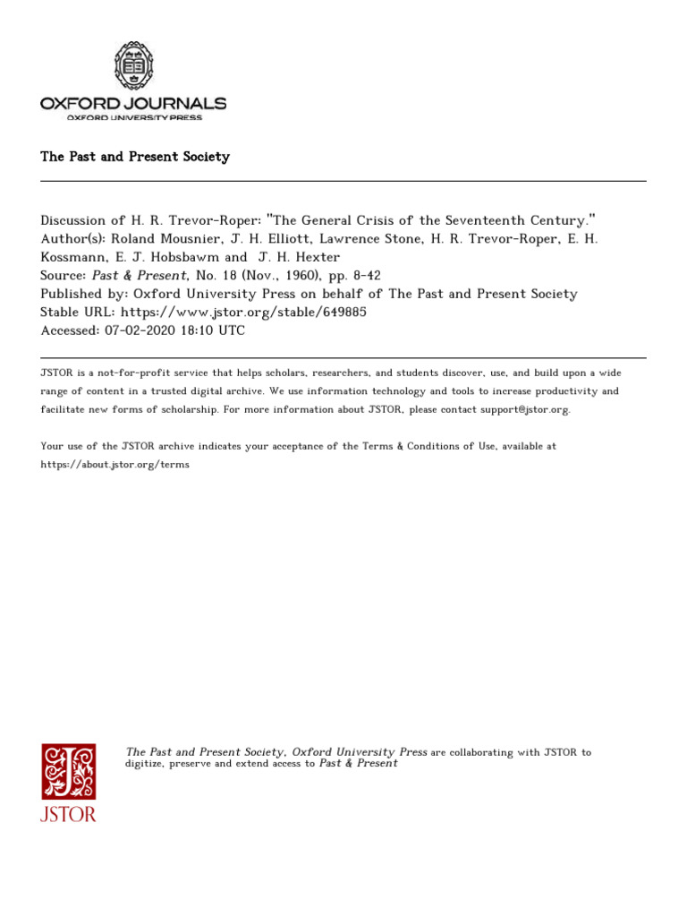 Analyzing Trevor-Roper's Crisis Theory | PDF | Peasant | Revolutions