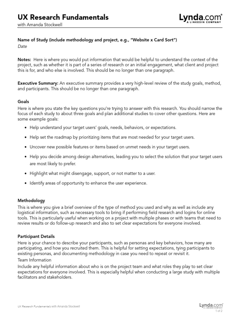 Research Test Plan Template | PDF | Usability | Human Communication