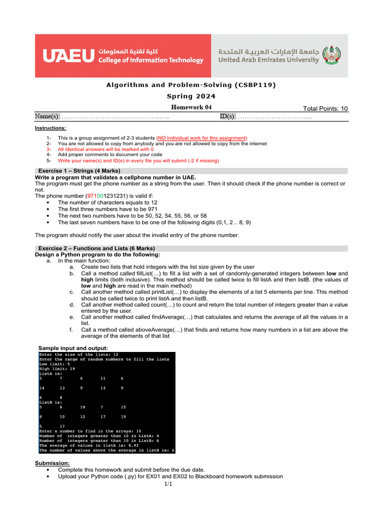 CSBP119 SP2024 HW 04 | PDF | String (Computer Science) | Computer ...