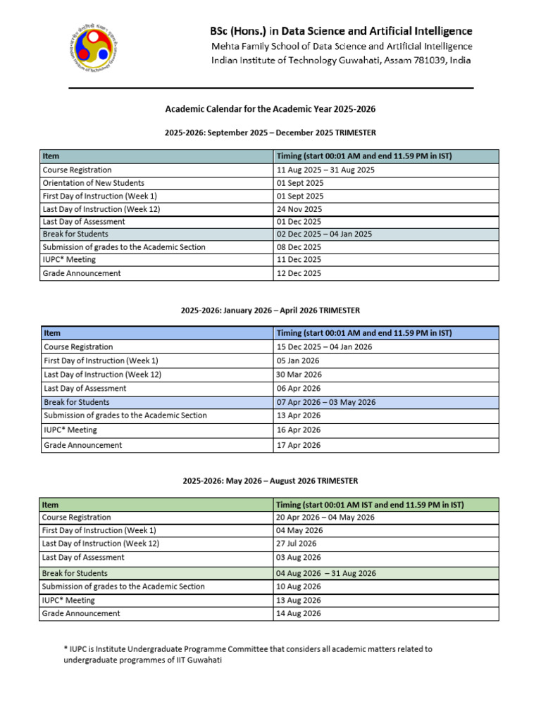 2025-2026 Academic Calendar Overview | PDF | Academic Term ...