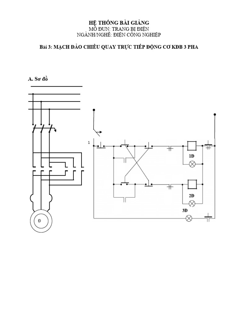 00bai 3 Mạch Đảo Chiều Quay Trực Tiếp Động Cơ KĐB 3 Pha | PDF
