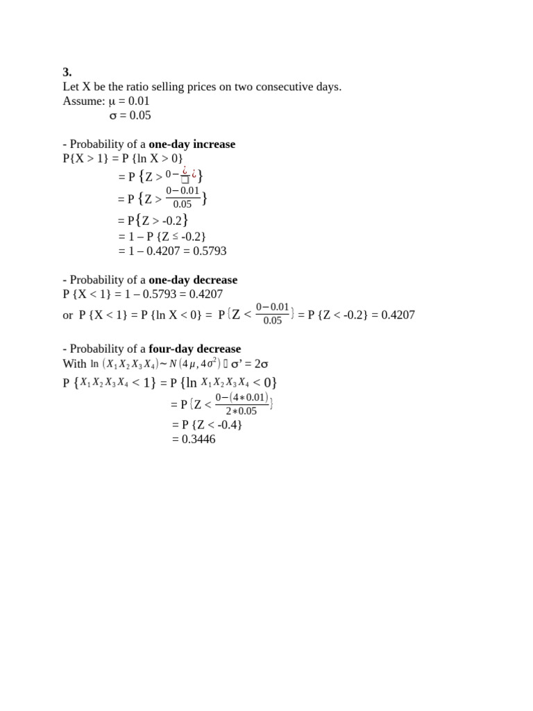 Probability Analysis of Price Changes | PDF