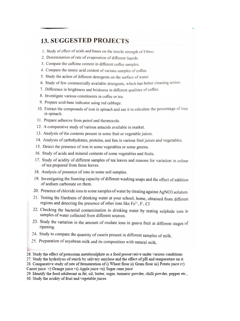 Projects For Class 12 | PDF