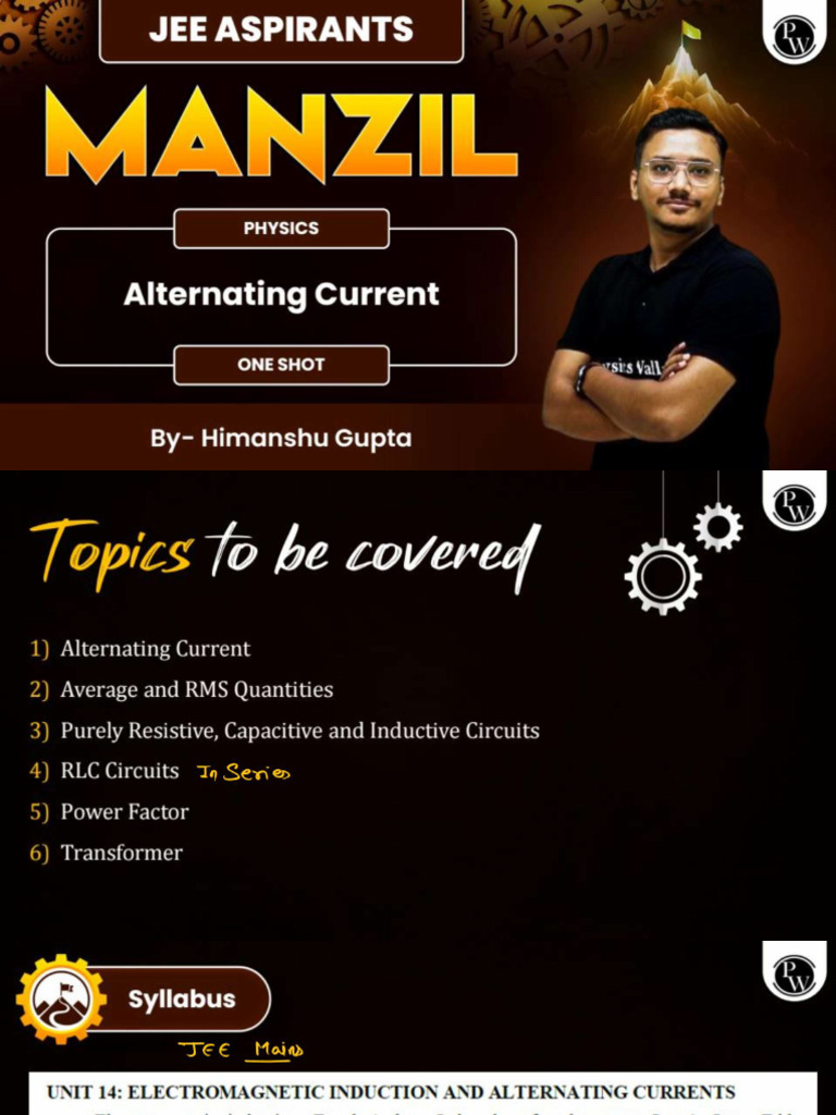 Alternating Current Class Notes (One Shot) | PDF