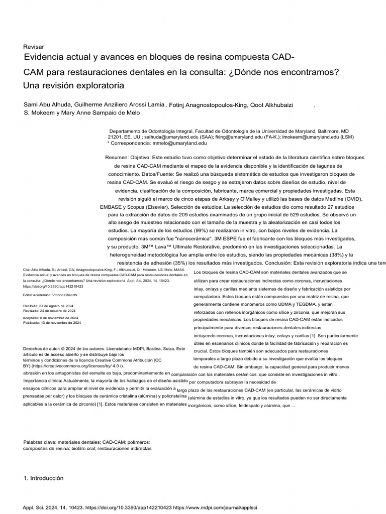 Avances en bloques de resina CAD-CAM | PDF | Cerámica