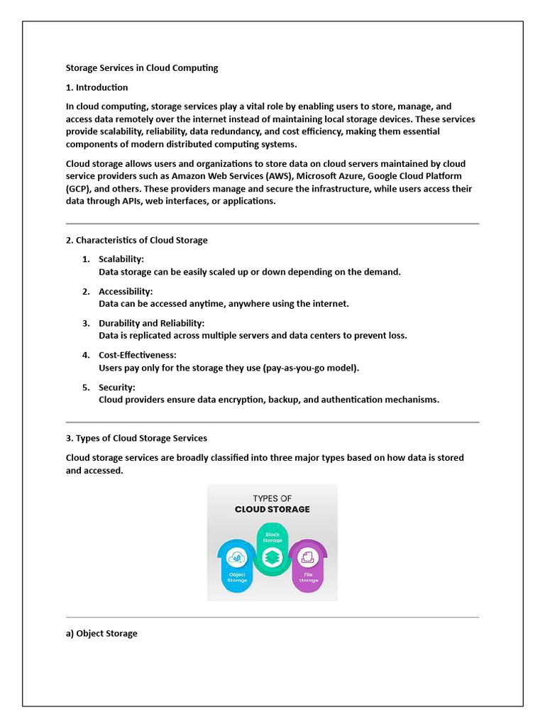 Cloud Storage Services Overview | PDF | Cloud Computing | Databases