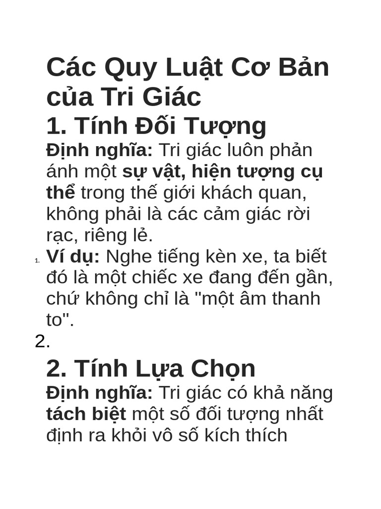 Các Tính Chất Của Tri Giác | PDF