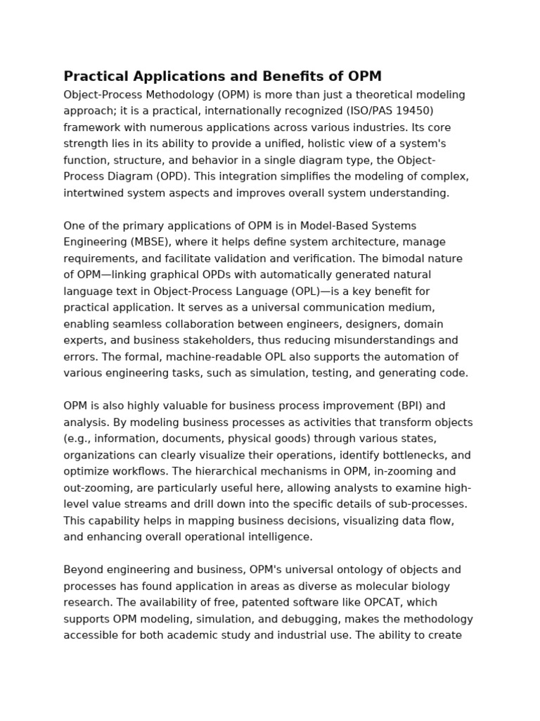 Benefits of Object-Process Methodology | PDF | Computing | Information ...