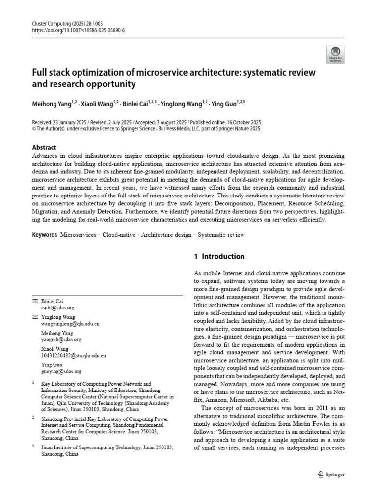 Microservice Architecture Systematic Review | PDF | Cluster Analysis ...