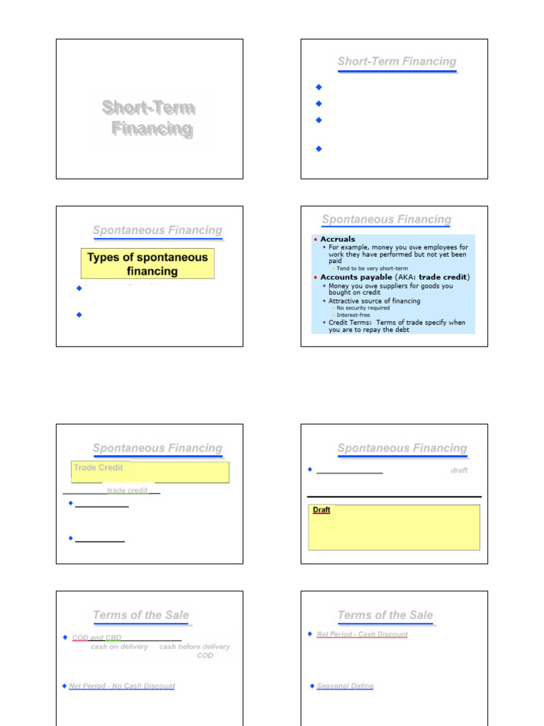 Understanding Short-Term Financing Options | PDF | Loans | Line Of Credit