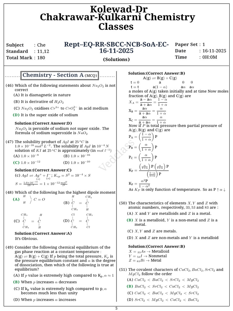 Qs Rept Eq RR SBCC NCB Soa Ec 16-11-2025 | PDF | Acid | Redox