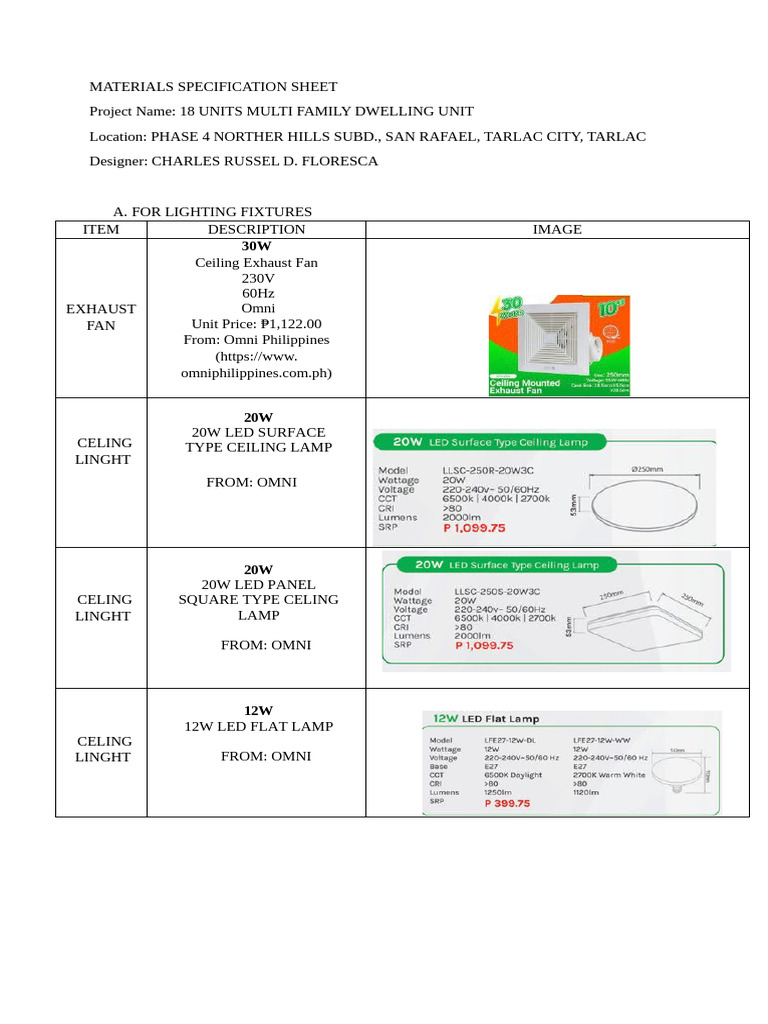 Multi-Family Dwelling Electrical Specs | PDF | Ceiling | Electrical ...