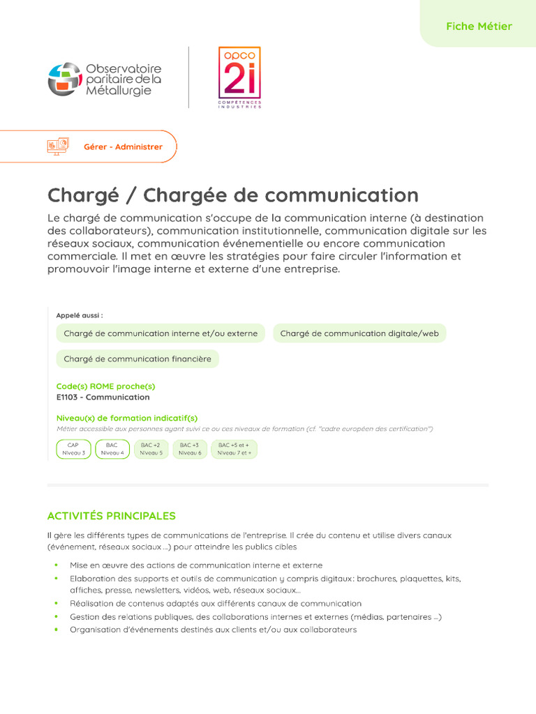 Charge Chargee de Communication 23-04-2025 | PDF | Business